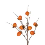 GloboStar® Artificial Garden PERSIMMON FRUIT 21439 Τεχνητό Διακοσμητικό Κλαδί Πορτοκαλί & Καφέ Λωτός Μ35 x Π7 x Υ90cm - Image 2