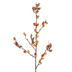 GloboStar® Artificial Garden ORANGE BERRIES FRUIT BRANCH 21444 Τεχνητό Διακοσμητικό Κλαδί Πορτοκαλί Γκί Y94cm - Image 2