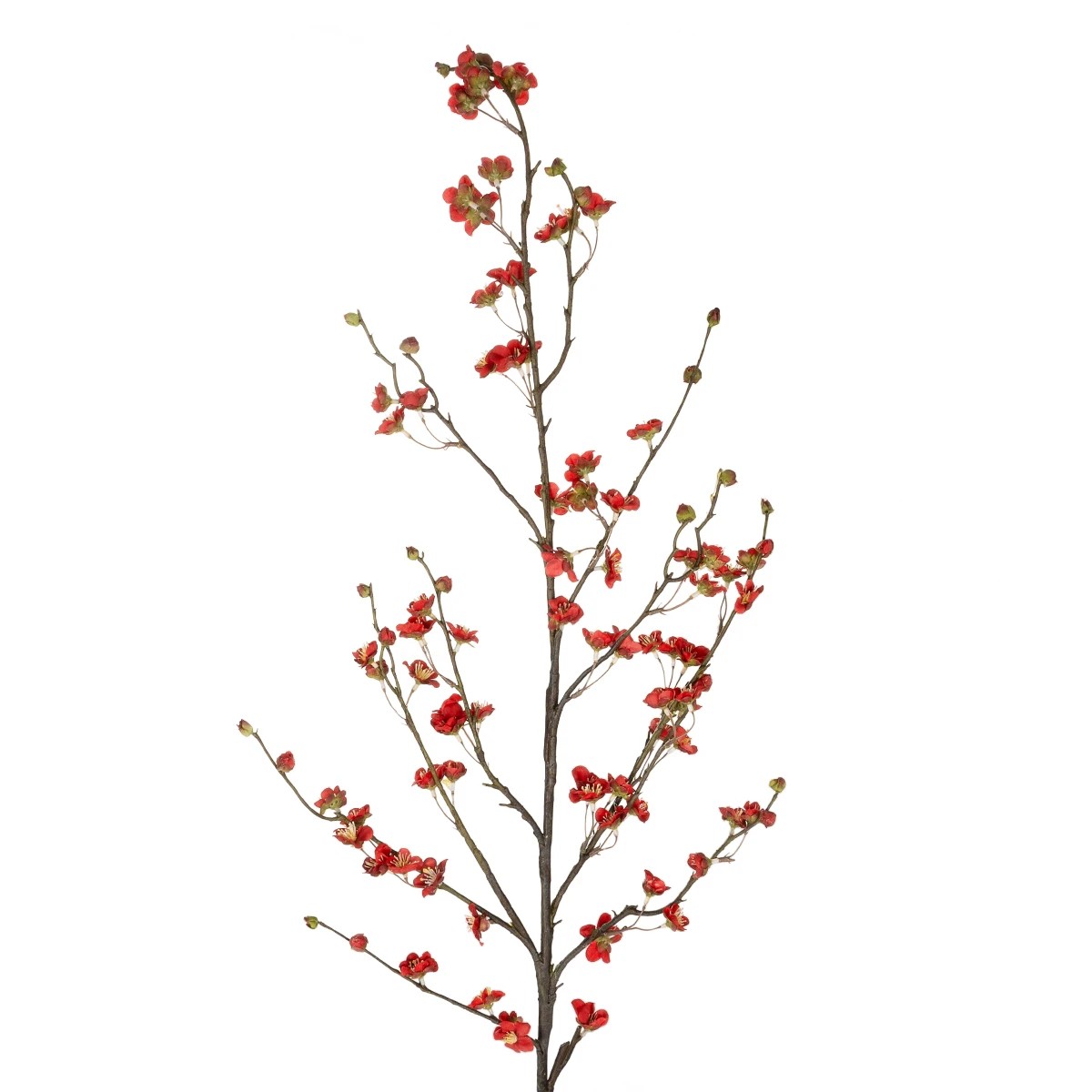 GloboStar® Artificial Garden RED CHERRY BLOSSOM BRANCH 21455 Τεχνητό Διακοσμητικό Κλαδί Κόκκινης Κερασίας Y101cm - Image 2