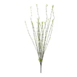 GloboStar® Artificial Garden GREEN WILLOW FLOWER BRANCH 21458 Τεχνητό Διακοσμητικό Κλαδί Λευκή Ιτιά Y86cm