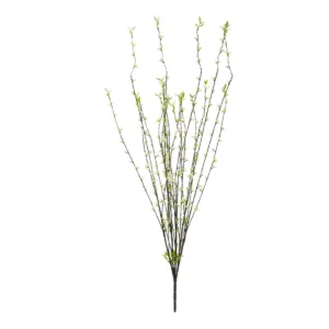 GloboStar® Artificial Garden GREEN WILLOW FLOWER BRANCH 21458 Τεχνητό Διακοσμητικό Κλαδί Λευκή Ιτιά Y86cm