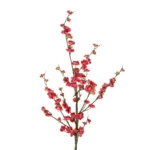 GloboStar® Artificial Garden CHINESE RED PLUM BLOSSOM BRANCH 21459 Τεχνητό Διακοσμητικό Κλαδί Κόκκινης Κερασίας Y113cm - Image 2