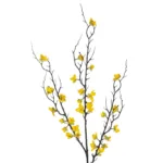 GloboStar® Artificial Garden YELLOW JUNGLE GERANIUM BLOSSOM BRANCH 21460 Τεχνητό Διακοσμητικό Κλαδί Κίτρινο Γεράνι Y95cm - Image 2