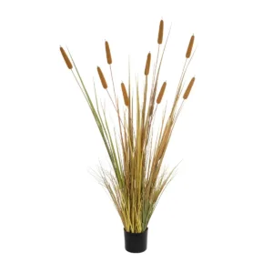 GloboStar® Artificial Garden TYPHA GRASS 21484 Τεχνητό Διακοσμητικό Φυτό Γρασίδι της Τύφας Μ100 x Π35 x Υ180cm
