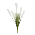 GloboStar® Artificial Garden WHITE PAMPAS GRASS BRANCH 21485 Τεχνητό Διακοσμητικό Κλαδί Λευκό Πάμπας Y88cm