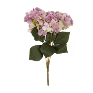 GloboStar® Artificial Garden PURPLE ORSENSIA GRASS BRANCH 21487 Τεχνητό Διακοσμητικό Κλαδί Μωβ Ορτανσίας Y43cm