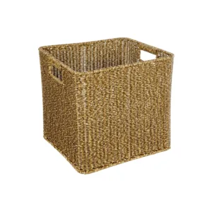 GloboStar® Artificial Garden SIENA 21497 Διακοσμητικό Πλεκτό Καλάθι - Κασπώ Γλάστρα - Flower Pot Μπεζ Μ32 x Π28 x Υ30cm