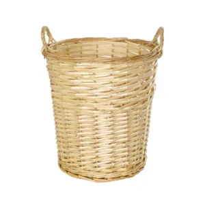 GloboStar® Artificial Garden ARIZONA 21503 Διακοσμητικό Πλεκτό Καλάθι - Κασπώ Γλάστρα - Flower Pot Μπεζ Φ36 x Υ38cm