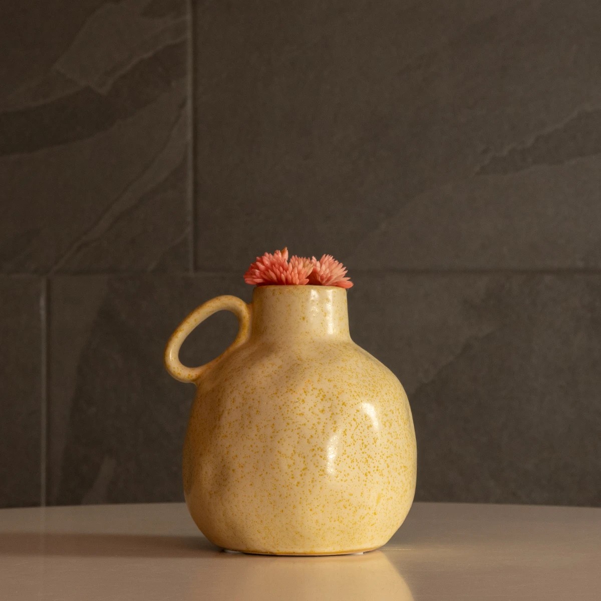 GloboStar® Artificial Garden SCHEELITE 21508 Διακοσμητικό Κεραμικό Βάζo Μπέζ Φ11 x Υ12 cm - Image 6