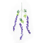 GloboStar® Artificial Garden VIOLET WISTERIA FLOWER BRANCH 21509 Σετ 12 Τεχνητά Διακοσμητικά κλαδιά Βιστέριας Βιολετί Φ45 x Υ120cm - Image 2