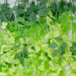 GloboStar® Artificial Garden GREEN WISTERIA FLOWER BRANCH 21514 Σετ 12 Τεχνητά Διακοσμητικά κλαδιά Βιστέριας Πράσινο Φ45 x Υ120cm - Image 3