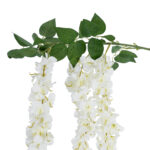 GloboStar® Artificial Garden WHITE WISTERIA FLOWER BRANCH 21516 Τεχνητό Διακοσμητικό κλαδί Βιστέρια Λευκό Φ45 x Υ164cm - Image 2