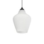 GLOBOSTAR® SKLO 206-0023 Μοντέρνο Κρεμαστό Φωτιστικό Οροφής με Ντουί 1 x E27 AC 220-240V IP20 - Λευκό - Μ22 x Π22 x Υ31cm