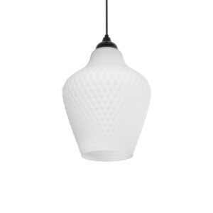 GLOBOSTAR® SKLO 206-0023 Μοντέρνο Κρεμαστό Φωτιστικό Οροφής με Ντουί 1 x E27 AC 220-240V IP20 - Λευκό - Μ22 x Π22 x Υ31cm