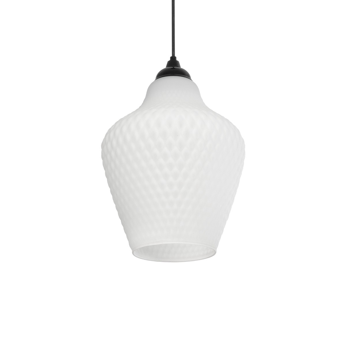 GLOBOSTAR® SKLO 206-0023 Μοντέρνο Κρεμαστό Φωτιστικό Οροφής με Ντουί 1 x E27 AC 220-240V IP20 - Λευκό - Μ22 x Π22 x Υ31cm