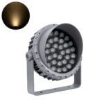 GloboStar® FLOOD-MENA 90645 Προβολέας Wall Washer με Αντιθαμβωτική Γρίλια για Φωτισμό Κτιρίων LED 36W 3240lm 30° AC 220-240V Αδιάβροχο IP65 Φ23 x Υ18cm Θερμό Λευκό 3000K - Ασημί - 3 Years Warranty