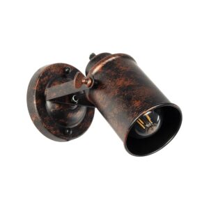 GloboStar® JAKE 00949 Μοντέρνο Επιτοίχιο Φωτιστικό Απλίκα Μονόφωτο 1 x E27 IP20 Χάλκινο Μέταλλο - Μ9 x Π21 x Y16cm