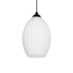 GLOBOSTAR® GURIA 206-0008 Μοντέρνο Κρεμαστό Φωτιστικό Οροφής με Ντουί 1 x E27 AC 220-240V IP20 - Λευκό - Μ19 x Π19 x Υ26cm