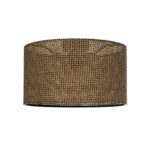 GloboStar® CILIO 203-0156 Μοντέρνο Φωτιστικό Οροφής Καπέλο Μονόφωτο 1 x E27 IP20 Καφέ Διάτρητο Ύφασμα - Μ38 x Π38 x Υ21cm