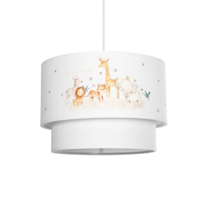 GloboStar® GIRAFFE 204-0007 Παιδικό Κρεμαστό Φωτιστικό Φιγούρα Μονόφωτο 1 x E27 IP20 Λευκό Ύφασμα - Μ30 x Π30 x Υ70cm