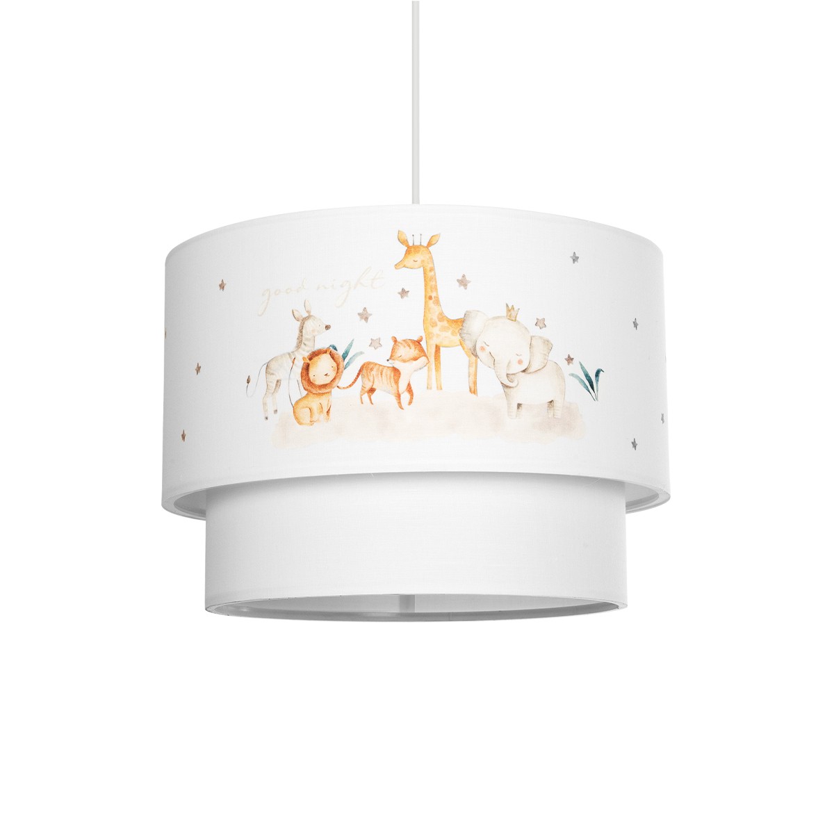 GloboStar® GIRAFFE 204-0007 Παιδικό Κρεμαστό Φωτιστικό Φιγούρα Μονόφωτο 1 x E27 IP20 Λευκό Ύφασμα - Μ30 x Π30 x Υ70cm