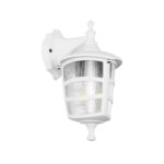 GloboStar® ZARDIN 203-0239 Vintage Επιτοίχιο Φωτιστικό Φαναράκι Μονόφωτο 1 x E27 IP44 Λευκό Πλαστικό Σώμα - Μ22 x Π17 x Υ27cm