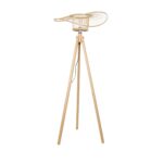 GloboStar® POPPY 01987 Boho Επιδαπέδιο Φωτιστικό Μονόφωτο 1 x E27 IP20 Μπεζ Ξύλο - Μ58 x Π58 x Υ138cm