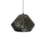 GLOBOSTAR® NUI 205-0069 Boho Κρεμαστό Φωτιστικό Οροφής με Ντουί 1 x E27 AC 220-240V IP20 - Πρασίνο - M36 x Π36 x Υ27cm