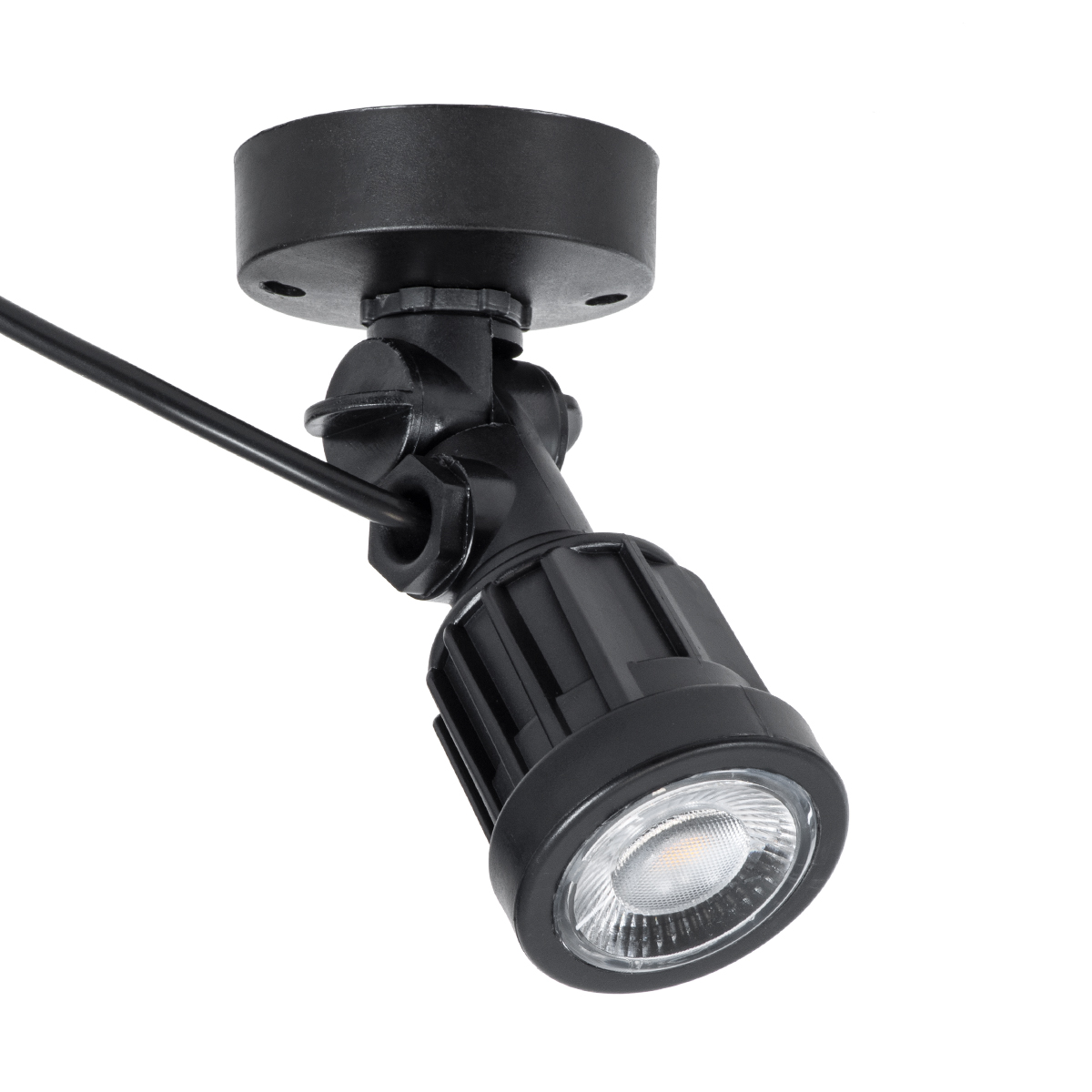 GloboStar® GARDENINI 61546 Επιφανειακό Φωτιστικό Σποτ Κήπου LED 5W 650lm 38° DC 24V IP68 Υψηλής Αντοχής ABS IK06 Φ7 x Υ14.5cm - Θερμό Λευκό 2700K Dimmable - Μαύρο - Bridgelux Chip - 3 Years Warranty - Image 2