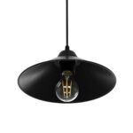 GloboStar® FONTE 203-0080 Μοντέρνο Κρεμαστό Φωτιστικό Καμπάνα Μονόφωτο 1 x E27 IP20 Μαύρο Πλαστικό - Μ25 x Π25 x Υ90cm - Image 5