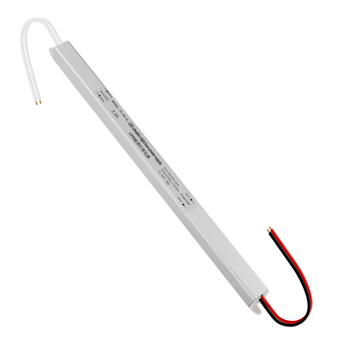 GLOBOSTAR® LUMISLIM 73013 Τροφοδοτικό/Μετασχηματιστής PELV 60W 2.5A DC 24V IP20 - AC 220-240V σε DC 24V - Μ31 x Π1.8 x Υ1.8cm - 3 Χρόνια Εγγύηση