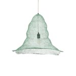 GloboStar® KENTUCKY 01894 Vintage Κρεμαστό Φωτιστικό Πλέγμα Μονόφωτο 1 x E27 IP20 Τιρκουάζ Μέταλλο - Μ60 x Π60 x Υ52cm
