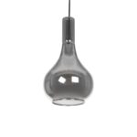 GLOBOSTAR® ΤΟΝΕ 206-0034 Μοντέρνο Κρεμαστό Φωτιστικό Οροφής με Ντουί 1 x E27 AC 220-240V IP20 - Μαύρο Φιμέ - Μ20 x Π20 x Υ36cm