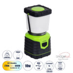 GloboStar® 69930 Αυτόνομο Επαναφορτιζόμενο Φανάρι Camping LED 10W με Εναλλαγή Χρωμάτων & Επαναφορτιζόμενη Μπαταρία 18650 4400mAh Li-ion - Power Bank - Αδιάβροχο IP54 Θερμό Λευκό 2700K - Ψυχρό Λευκό 6000K Μ18.5 x Π9 x Υ9cm