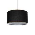GloboStar® LOFTY 204-0092 Μοντέρνο Κρεμαστό Φωτιστικό Kαπέλο Μονόφωτο 1 x E27 IP20 Μαύρο Ύφασμα - Μ38 x Π38 x Υ70cm