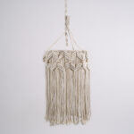 GloboStar® CONGO 36206 Boho Κρεμαστό Φωτιστικό Μακραμέ Μονόφωτο 1 x E27 IP20 Μπεζ Ύφασμα - Μ30 x Π30 x Υ50cm - Image 4