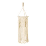 GloboStar® BAHRI 36211 Boho Κρεμαστό Φωτιστικό Μακραμέ Μονόφωτο 1 x E27 IP20 Μπεζ Ύφασμα - Μ20 x Π20 x Υ65cm - Image 3
