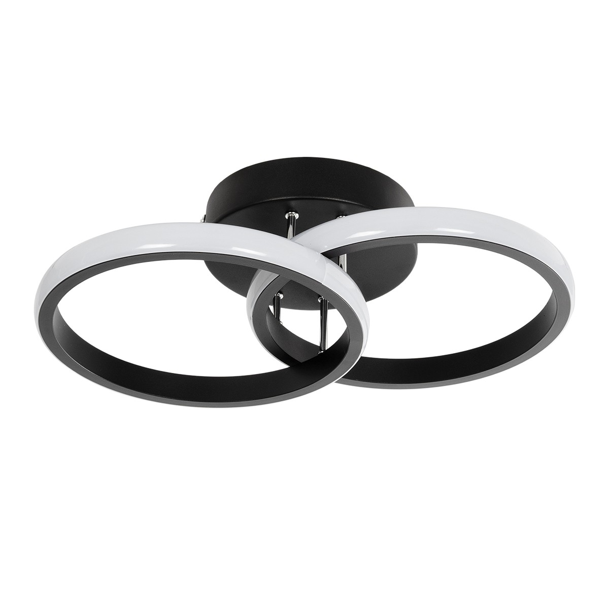 GloboStar® CORA 61058 Φωτιστικό Οροφής Design LED CCT 18W 2160lm 300° AC 220-240V - Εναλλαγή Φωτισμού μέσω Διακόπτη On/Off All In One Ψυχρό 6000k+Φυσικό 4500k+Θερμό 2700k Μ36 x Π20.5 x Υ7cm - Μαύρο