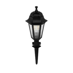 GloboStar® VITRO 203-0193 Vintage Καρφωτό Φωτιστικό Φαναράκι Μονόφωτο 1 x E27 IP44 Μαύρο Πλαστικό Σώμα - Μ16 x Π16 x Υ51cm