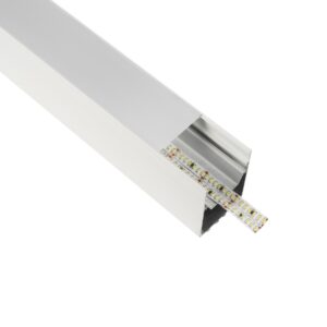 GLOBOSTAR® ALP-LINEAR BRIGHTRAIL 61774-3M Επιφανειακό / Κρεμαστό Προφίλ Αλουμινίου με Λευκό Γαλακτερό Πατητό Κάλυμμα για Ταινίες LED IP20 - Λευκό Ματ - Μ300 x Π5 x Υ7.5cm