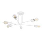 GloboStar® SPIDI 203-0113 Μοντέρνο Φωτιστικό Οροφής Πλέγμα Πολύφωτο 6 x E27 IP20 Λευκό Μέταλλο - Μ61 x Π61 x Υ37cm