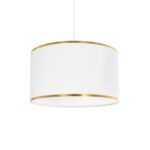 GloboStar® LOFTY 204-0091 Μοντέρνο Κρεμαστό Φωτιστικό Kαπέλο Μονόφωτο 1 x E27 IP20 Λευκό Ύφασμα - Μ38 x Π38 x Υ70cm