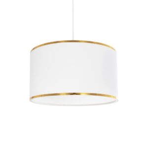 GloboStar® LOFTY 204-0091 Μοντέρνο Κρεμαστό Φωτιστικό Kαπέλο Μονόφωτο 1 x E27 IP20 Λευκό Ύφασμα - Μ38 x Π38 x Υ70cm