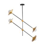 GloboStar® JOLIET 999-0044 Μοντέρνο Φωτιστικό Οροφής Πλέγμα Πολύφωτο 4 x G9 IP20 Μαύρο & Χρυσό Μέταλλο - Μ93 x Π20 x Υ106cm - Image 2
