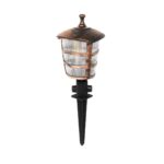 GloboStar® ZARDIN 203-0228 Vintage Καρφωτό Φωτιστικό Φαναράκι Μονόφωτο 1 x E27 IP44 Χάλκινο Πλαστικό Σώμα - Μ17 x Π17 x Υ45cm