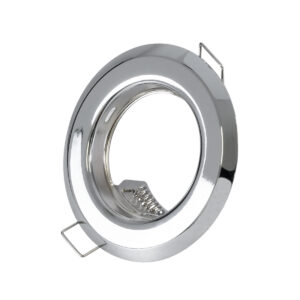 GloboStar® DELTA 77810 Χωνευτό Στρόγγυλο Σποτ Οροφής για Λάμπα MR16 με Βάση GU5.3 ή GU10 - IP20 - Μεταλλικό - Φ83 x Υ31mm - Χρώμιο Νίκελ - 5 Χρόνια Εγγύηση