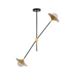GLOBOSTAR® NOAH 999-0184 Μοντέρνο Κρεμαστό Φωτιστικό Οροφής με Ντουί 1 x E27 AC 220-240V IP20 - Γκρι & Μπεζ - Μ16 x Π16 x Υ30cm - Image 2