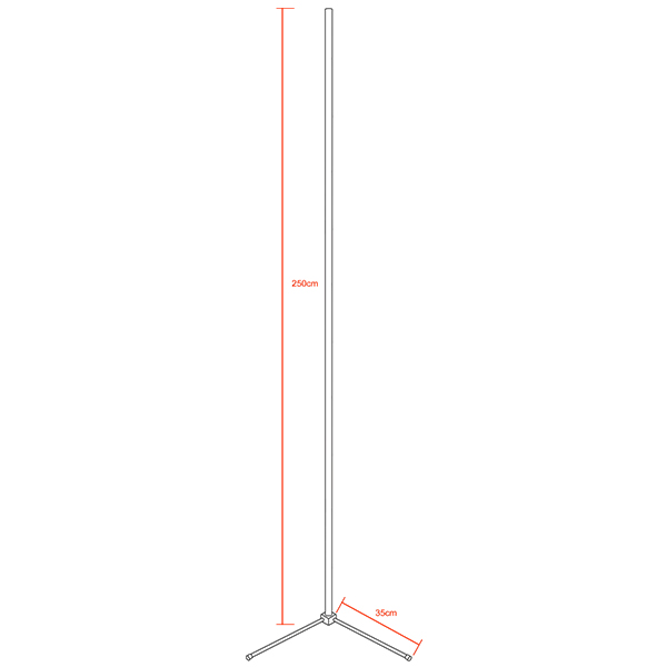 Μοντέρνο Minimal Επιδαπέδιο Μαύρο Φωτιστικό 250cm LED 40 Watt με Ασύρματο Χειριστήριο Αφής 2.4G RF & Dimmer CCT - Ψυχρό - Ημέρας - Θερμό GloboStar ALIEN Design GLOBO-250-10