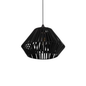 GLOBOSTAR® NUI 205-0061 Boho Κρεμαστό Φωτιστικό Οροφής με Ντουί 1 x E27 AC 220-240V IP20 - Μαύρο - M36 x Π36 x Υ27cm