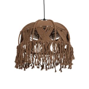 GLOBOSTAR® TONA 205-0016 Boho Κρεμαστό Φωτιστικό Οροφής με Ντουί 1 x E27 AC 220-240V IP20 - Μπεζ - M40 x Π40 x Υ38cm